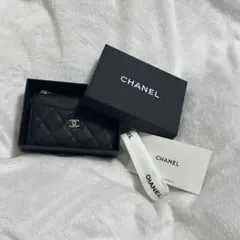 CHANEL ノベルティ 財布 フラグメントケース ブラック キャビアスキン