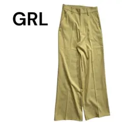 グレイル パンツ センタープレス S 黄色 ワイドパンツ レディース スラックス