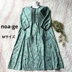 noa-ge(ノアジェ)☆ボタニカル柄 ピンタック ゆったりワンピース☆Mサイズ
