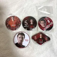 浦和レッズ 5 マリウス・ホイブラーテン選手 肖像 缶バッジ グッズ 5点セット