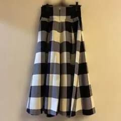 新品！fennel フレアスカート 黒と白のチェック柄