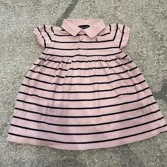 Ralph Lauren ワンピース 80 ピンク ストライプ おむつカバー付き