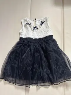 フォーマルドレス 90cm ホワイト・ネイビー