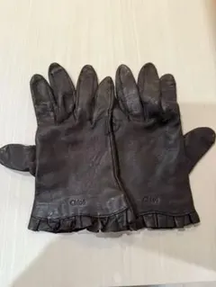 ☆新品☆ クロエ 手袋 レザー ブラック フリル Chloe 日本製 羊皮 ☆新品☆ クロエ 手袋 レザー ブラック フリル Chloe 日本製