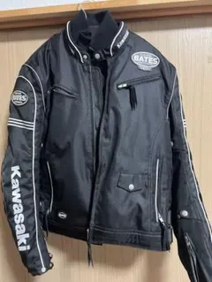 のりさぶろ様 記名あり レア BATES kawasaki レザー ライダース 希少！BATES × kawasaki 本革 レザー ライダースジャケット LL