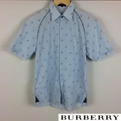 美品 BURBERRY BLACK LABEL 半袖シャツ 総柄 サイズ2