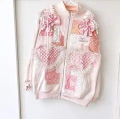 ミキオサカベ 立体リボン刺繍MA-1 ブルゾン ホワイト ピンク - メルカリ
