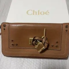 Chloe クロエ ブラウン 長財布 L字ファスナー 南京錠モチーフ - メルカリ