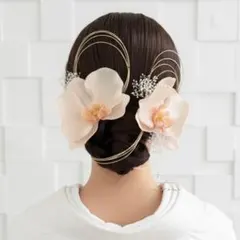 胡蝶蘭　髪飾り　和装　ウェディング　成人式　卒業式　前撮り　結婚式