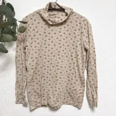 カットソー タートルネック フェミニン レイヤード インナー 長袖 花柄 重ね着