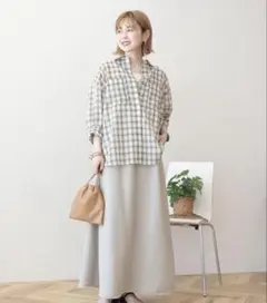【美品】アメリカンホリック 【接触冷感・イージーケア】シアーチェックシャツのサムネイル