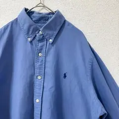 Ralph Lauren 長袖シャツ ブルー ポニー刺繍　XL　オーバーサイズのサムネイル