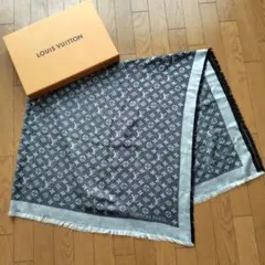 ルイヴィトン LUIS VUITTON 鶯色 緑 大判ストール シルク ウール
