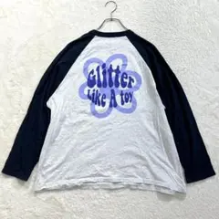 W.W.G/F/紺×グレー/ラグラン長袖Tシャツ/ロゴプリント/ゆったり/春秋