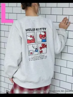 サンリオ　L　キティちゅん　ハローキティ刺繍トレーナー スウェット 　裏起毛