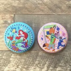 【匿名配送】バンダイ ディズニー刺繍缶2 リトルマーメイド&ズートピア2個セット