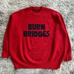 美品✨【スピックアンドスパン】ロゴプリント 赤 ニットセーター ビッグシルエット