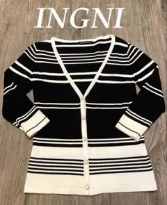 INGNI 잉 가디건 테두리 니트 칠부 소매
