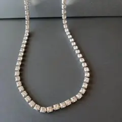 クリスタルストーン シルバーネックレス　ブリンブリン　ヒップホップ