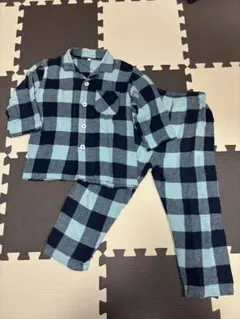 グリーンと黒のチェック柄パジャマ★ 110