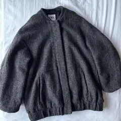 ZARA オーバーサイズウールブレンドボンバージャケット　M