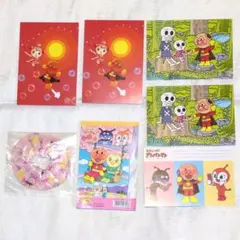 アンパンマン ポストカード シール ぬりえ シュシュセット
