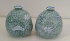 超美品有田焼深川製磁　 一輪挿し花瓶　 松竹梅　２個セット