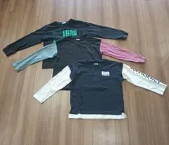 長袖カットソー 3枚セット　130　ロンT　黒　紺　男の子　男子