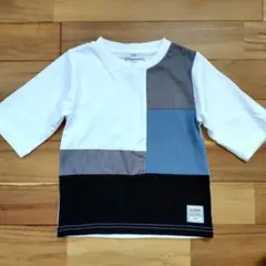 【未使用】ikka 五分袖Tシャツ　パッチワーク　110