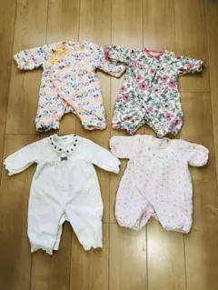 ベビー服　長袖　ロンパース　カバーオール　50〜70 秋 冬　女の子　新生児
