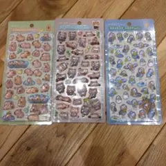 ボンボンドロップシール　ハシビロコウ　レッサーパンダ　3枚セット