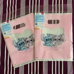 【新品未開封品】ディズニー スティッチ 横マチフロストハンドルバッグ 2点