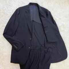 ジュンハシモト セットアップ スーツ ネイビー コットンリネン アンコン ジュンハシモト セットアップ スーツ ネイビー コットンリネン