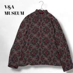 【V&A MUSEUM】日本製/ジャケット/総柄/花柄/フルジップ/透け感/派手のサムネイル