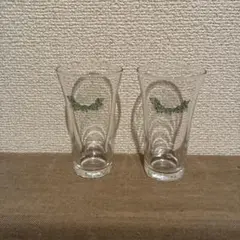 昭和レトロなアサヒビールロゴ入り一口ビールグラス2個セット