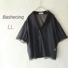 バッシュシンク【LL】シアー 開襟ブラウス 半袖シフォン オーバーサイズのサムネイル