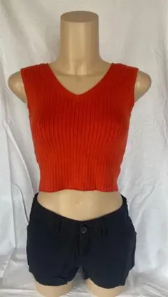 EGOIST(エゴイスト)レースアップリブニットトップス ノースリーブ