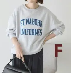 AMERICANHOLIC カレッジ風ロゴ裏毛プルオーバー　Ｆ　杢ライトグレー