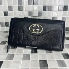 GUCCI GGリボン 黒 ラウンドウォレット - メルカリ