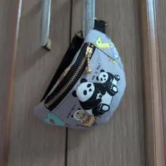 ハンドメイド ミニボディーバッグ型ポーチ パンダ柄