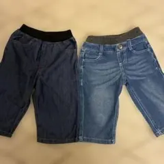 デニムハーフパンツ120 2枚セット