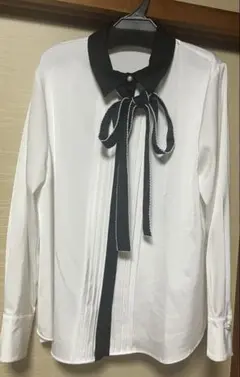 ダブルスタンダードクロージング シフォンプリーツ ボウタイブラウス