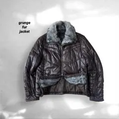 archive grunge fur down jacket y2k お兄系