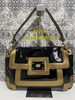 【良品】アニヤハインドマーチ レザー ワンショルダー トートバッグ 肩掛けかばん