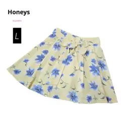 Honeys 花柄フレアキュロットスカート L 春夏 新品タグ付