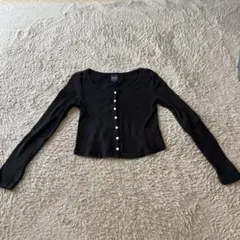 GAP ブラック クロップドカーディガン