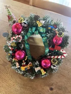 クリスマスリース 30cm  木製オーナメント　ハンドメイド