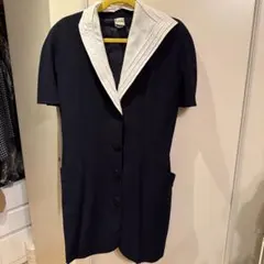 Krizia ネイビー 半袖ひざ丈ワンピースのサムネイル