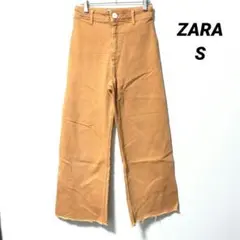 ZARA ストレートパンツ カジュアル EUR36 オレンジ 綿