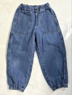 GU KIDS(男女兼用)デニムワイドワークジョガーパンツ 140cm